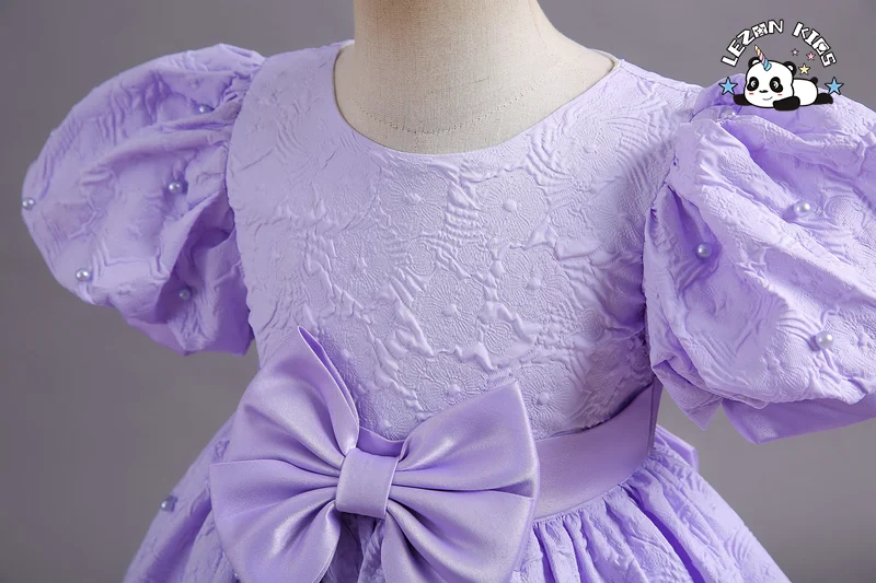 LEZONKIDS - Princess Flower Girl Dress Summer Tutu Wedding Birthday Party Kids Dresses for Girls Teenager Prom Designs Dress